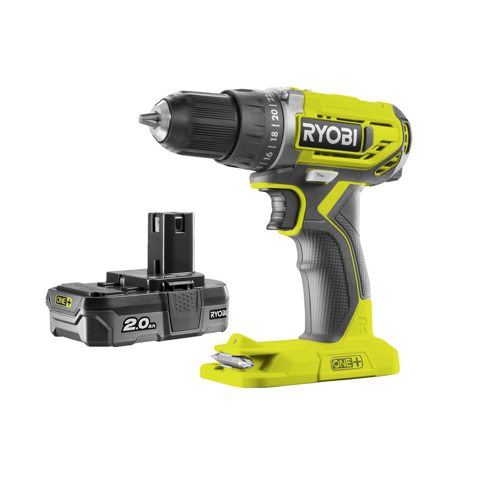 RYOBI 18 V Akku-Bohrschrauber, R18DD2-120G, inkl. 2,0 Ah Akku und Ladegerät, (B-Ware)