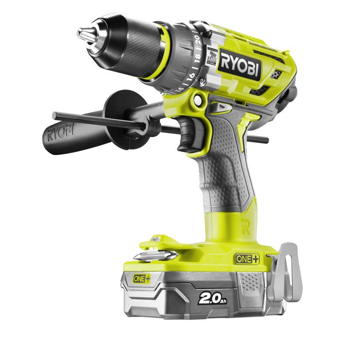 RYOBI Brushless Akku-Schlagbohrschrauber, R18PD7-220B, inkl. Koffer mit 2 x 2,0 Ah Akku und Ladegerät (B-Ware)