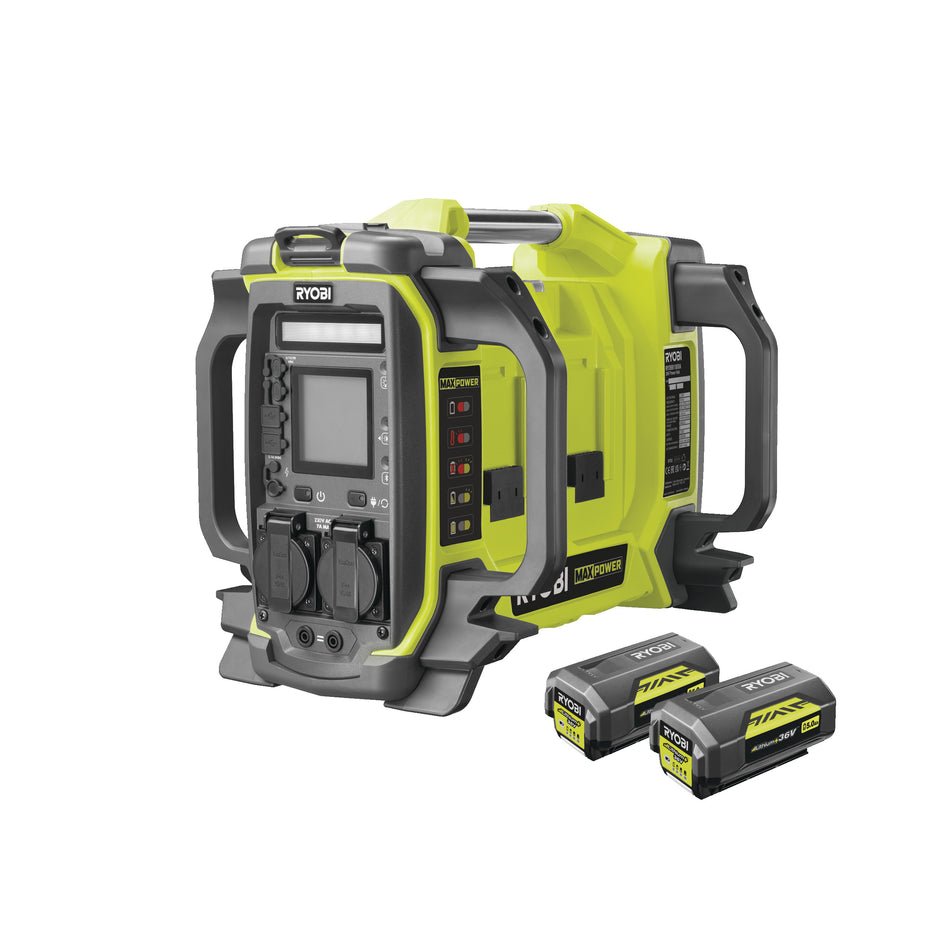 RYOBI Akku-Wechselrichter RY36BI1800A-250, 36 V MAX POWER 1800 W, inkl. 2 x 5,0 Ah Akku und Ladegerät (B-Ware)